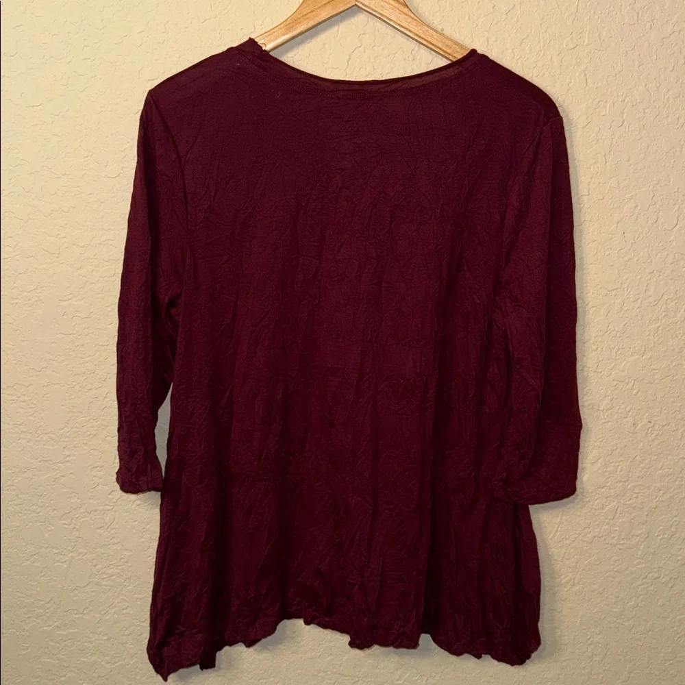 Shana Deep Red Burgundy Yoga Hippie Boho Tunic Top size small - Picture 4 of 4